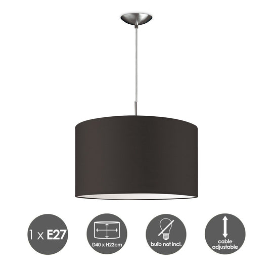 Home Sweet Home hanglamp Tube Deluxe, E27, chocolade, 40cm