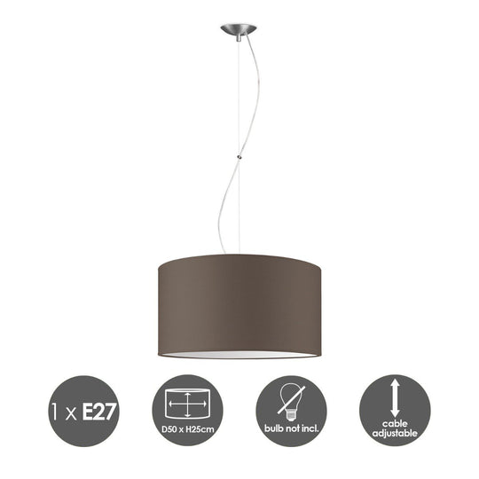 Home Sweet Home hanglamp Deluxe met lampenkap, E27, taupe, 50cm