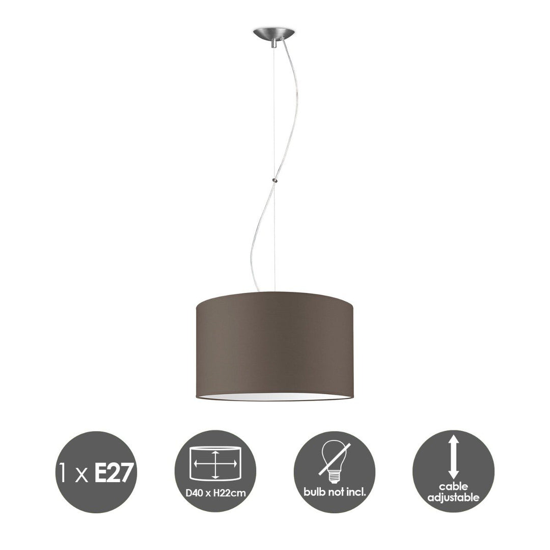 Home Sweet Home hanglamp Deluxe met lampenkap, E27, taupe, 40cm