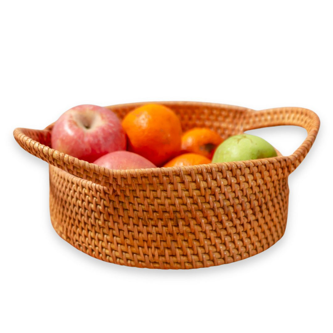 Kleine rotan opbergmand Decoratieve mand SUWARI (2 maten), geweldig als Breasmand of fruitschaal