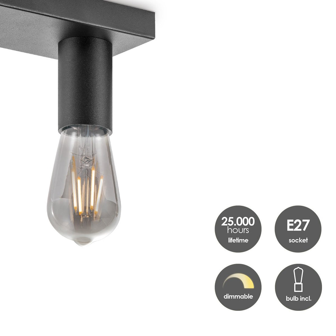 Home Sweet Home Opbouwspot Nitro 2 - incl. dimbare LED lamp - zwart