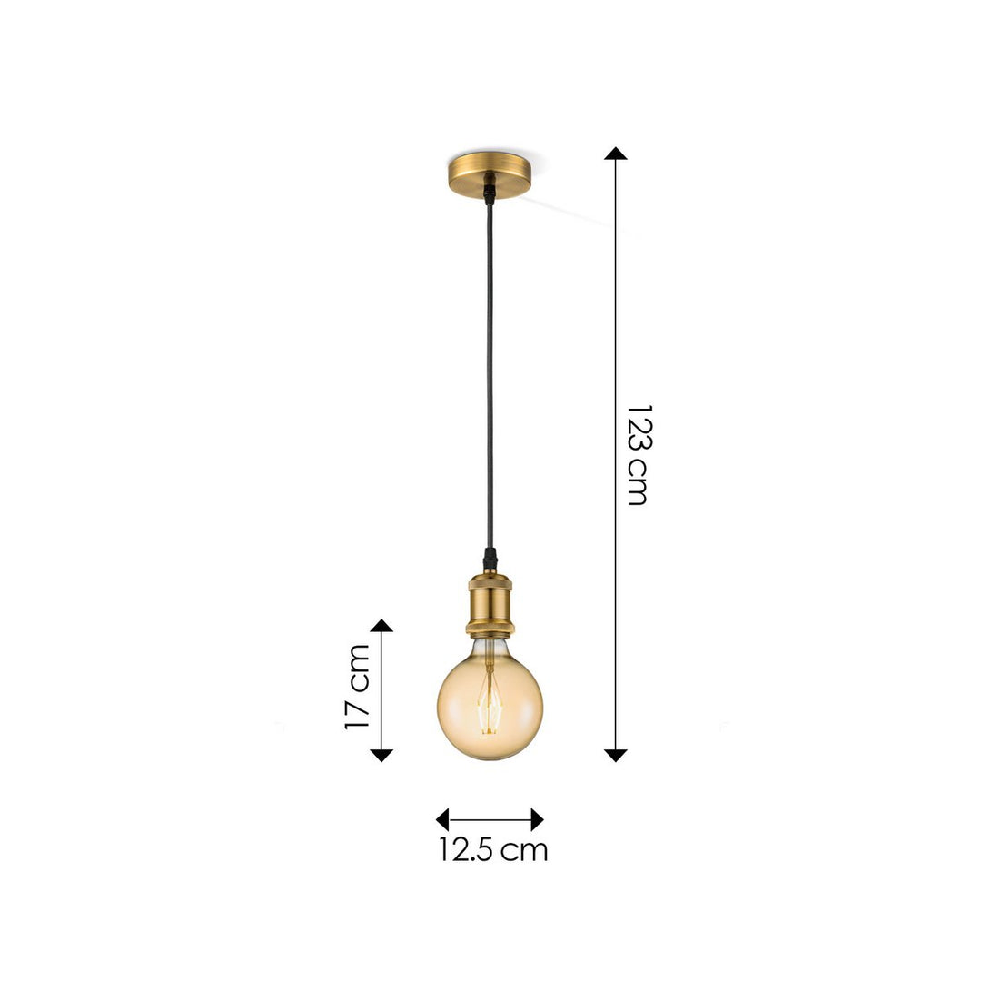 Home Sweet Home hanglamp brons vintage - G180 - dimbaar E27 amber