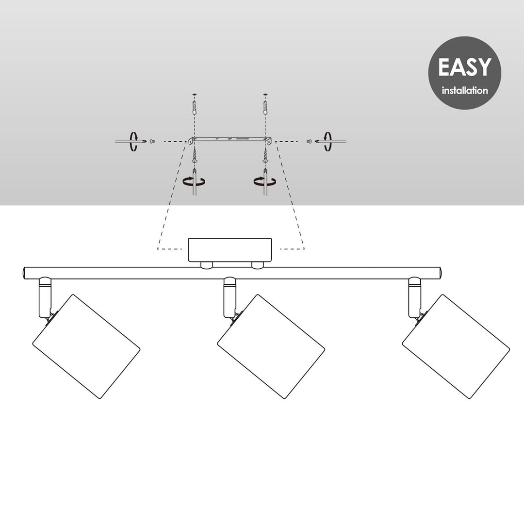 Home Sweet Home LED Opbouwspot Cork 3 - incl. dimbare LED lamp - zwart