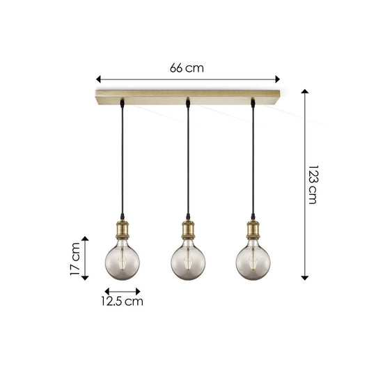 Home Sweet Home hanglamp vintage - 3 LED lamp G95 - dimbaar E27 rook