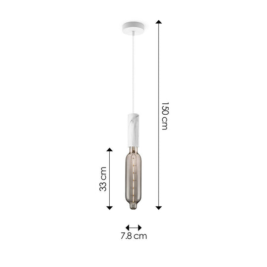 Home Sweet Home hanglamp Marmer Saga Tube - G78 - dimbaar E27 rook