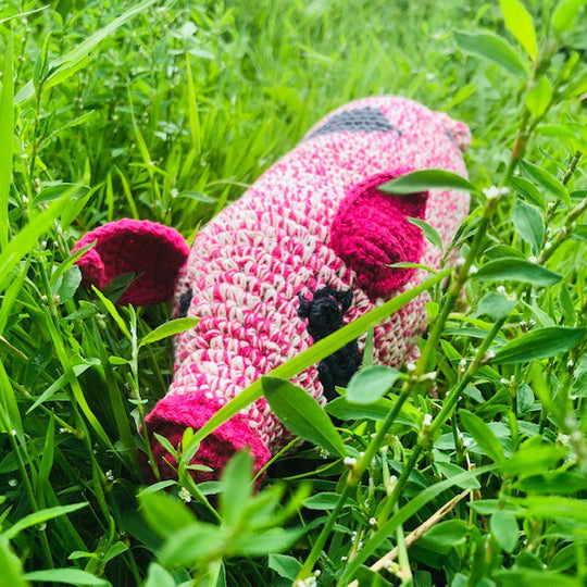 Luna-Leena varken roze - biologisch katoen - handgehaakt in Nepal