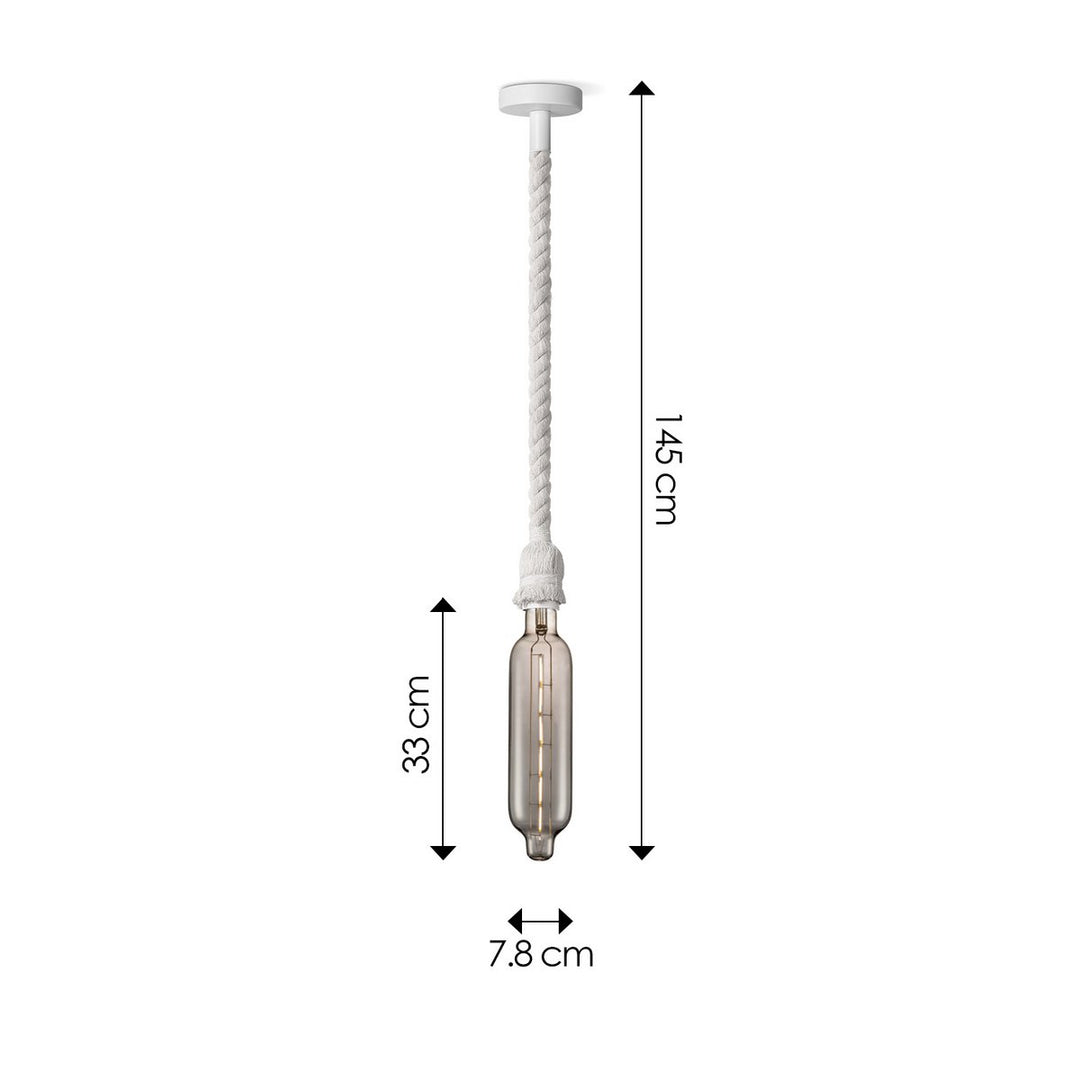 Home Sweet Home hanglamp wit Leonardo Tube - G78 - dimbaar E27 rook