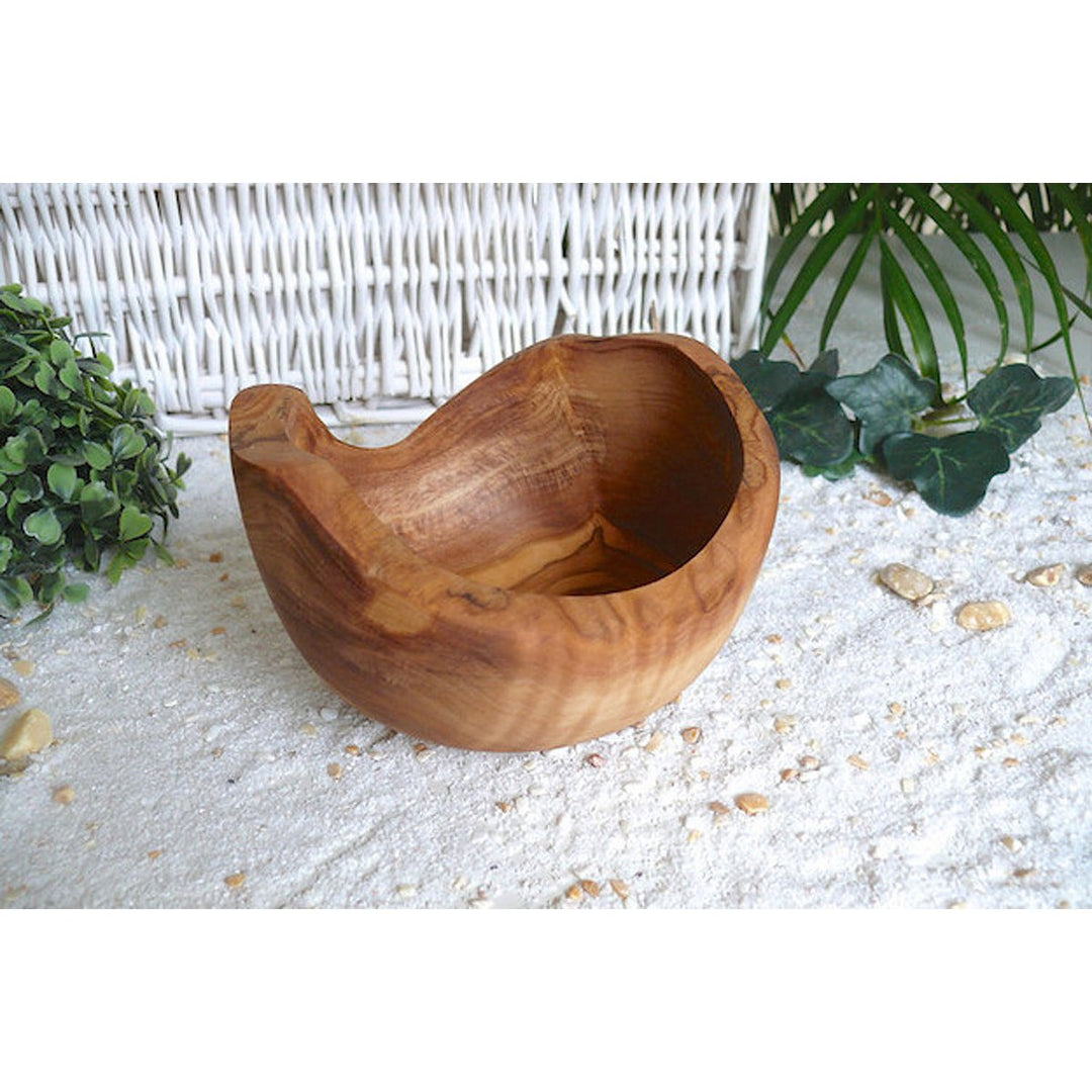 Snackschaaltje RUSTIC rond (Ø ca. 14 cm) van olijfhout