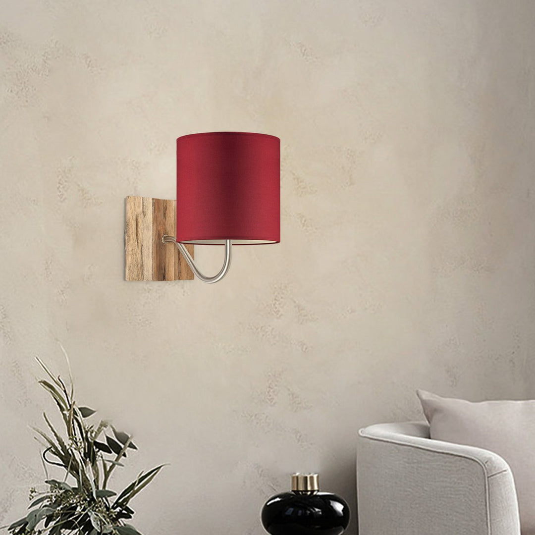 Home Sweet Home Wandlamp - Drift inclusief Lampenkap E27 rood 16x15cm