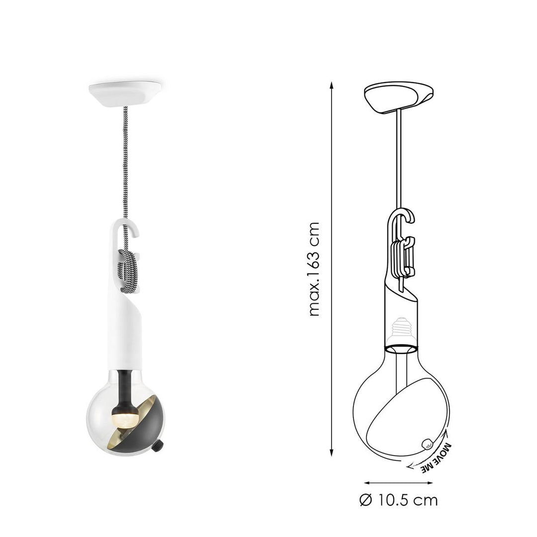 Home Sweet Home Hanglamp Move Me - Twist Cone 5.5W 2700K wit-zwart