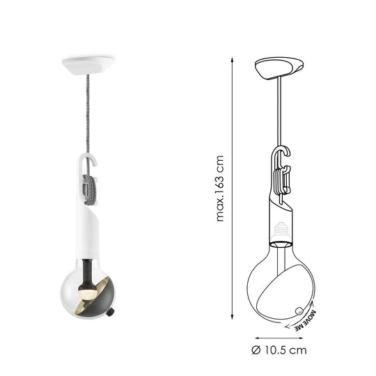 Home Sweet Home Hanglamp Move Me - Twist Cone 5.5W 2700K wit-zwart