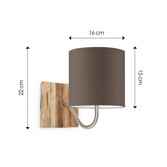 Home Sweet Home Wandlamp - Drift E27 Lampenkap taupe 16cm