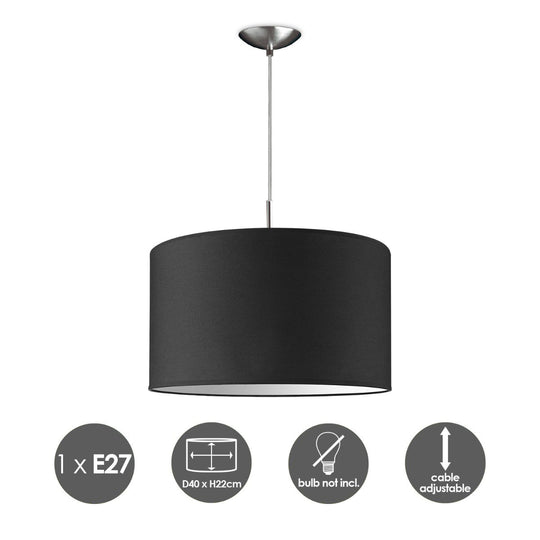 Home Sweet Home hanglamp Tube Deluxe, E27, zwart, 40cm