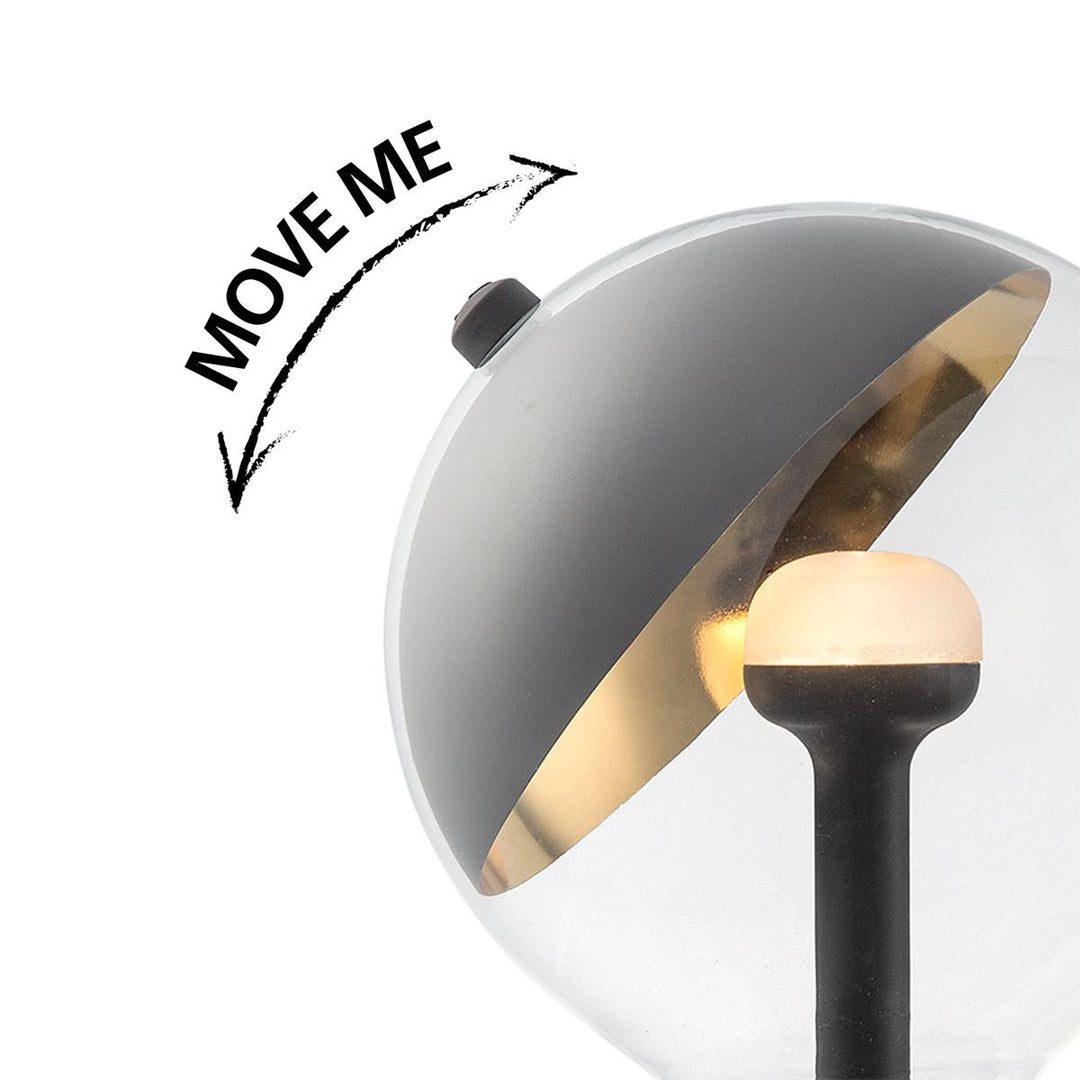 Home Sweet Home dimbare LED lamp Sphere zwart-goud G120 E27 5W 400Lm