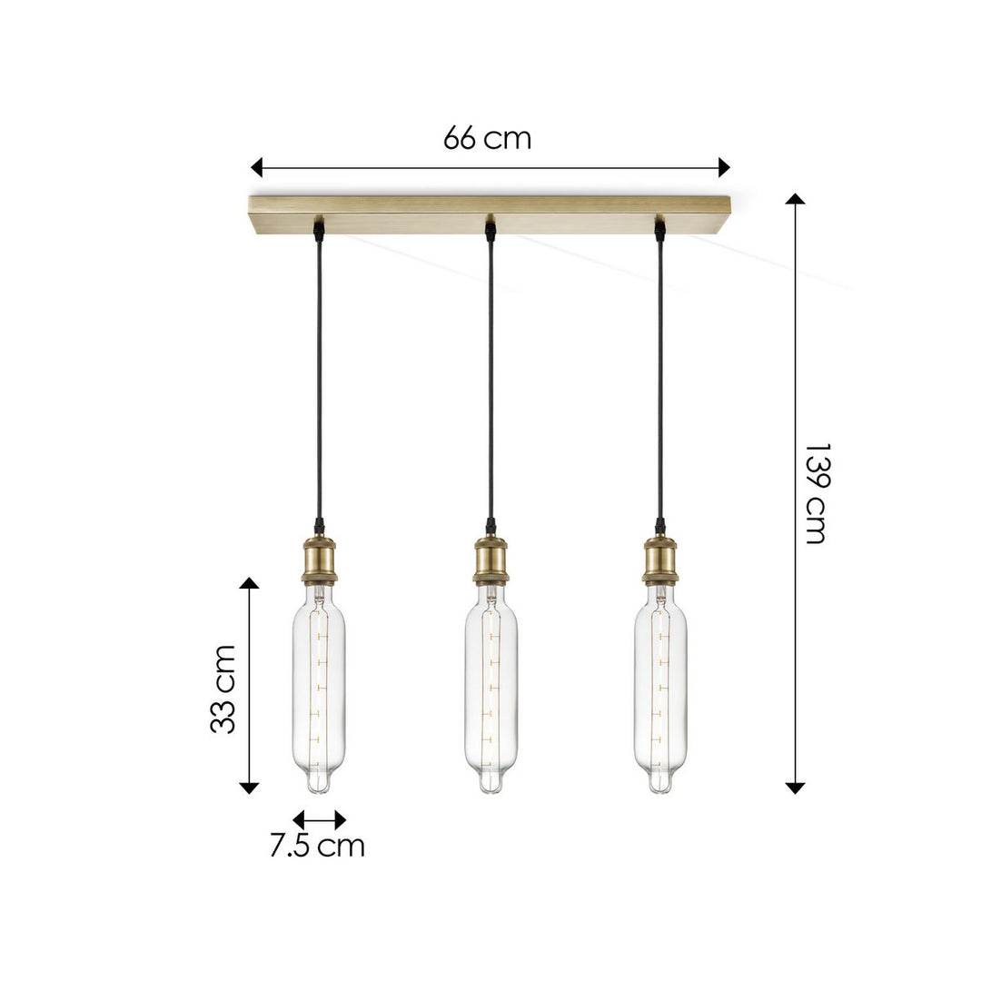 Home Sweet Home hanglamp vintage Tube LED 3L G78 dimbaar E27 helder