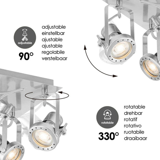 Home Sweet Home LED Opbouwspot Robo V4 - dimbaar - geborsteld staal