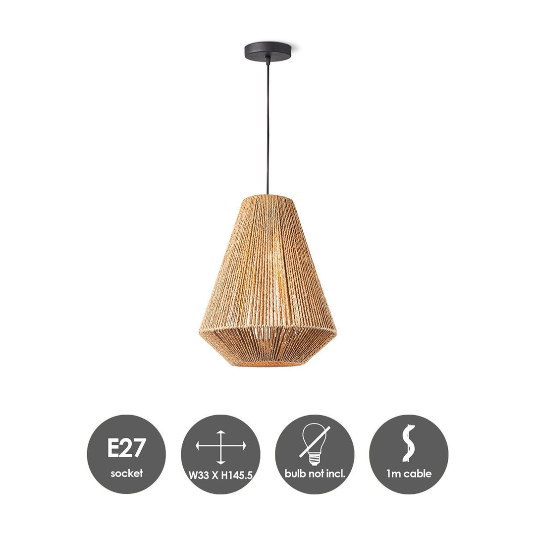 Home Sweet Home Hanglamp Vela - hout - 33x33x146cm