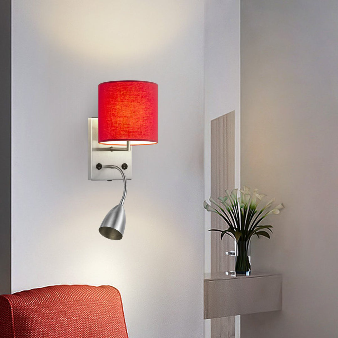 Home Sweet Home Wandlamp - Read, LED Leeslamp, E27, rood 16cm