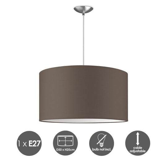 Home Sweet Home hanglamp Bling met lampenkap, E27, taupe, 50cm