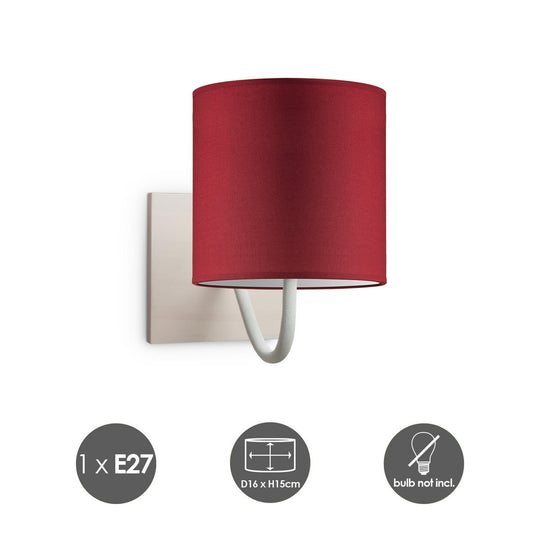 Home Sweet Home Wandlamp - Beach inclusief Lampenkap E27 rood 16x15cm