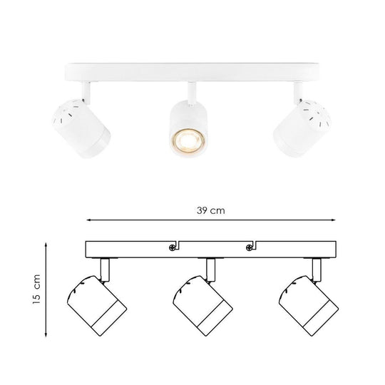 Home Sweet Home LED Opbouwspot Manu 3 - incl. dimbare LED lamp - wit