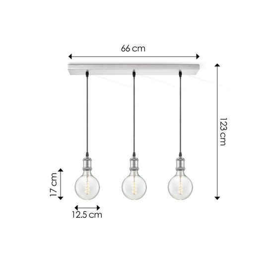 Home Sweet Home hanglamp chroom vintage LED 3L G125 dimbaar E27 helder