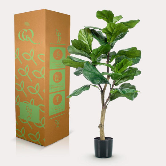 Kunstplant - Ficus Lyrata - Tabaksplant - 100 cm