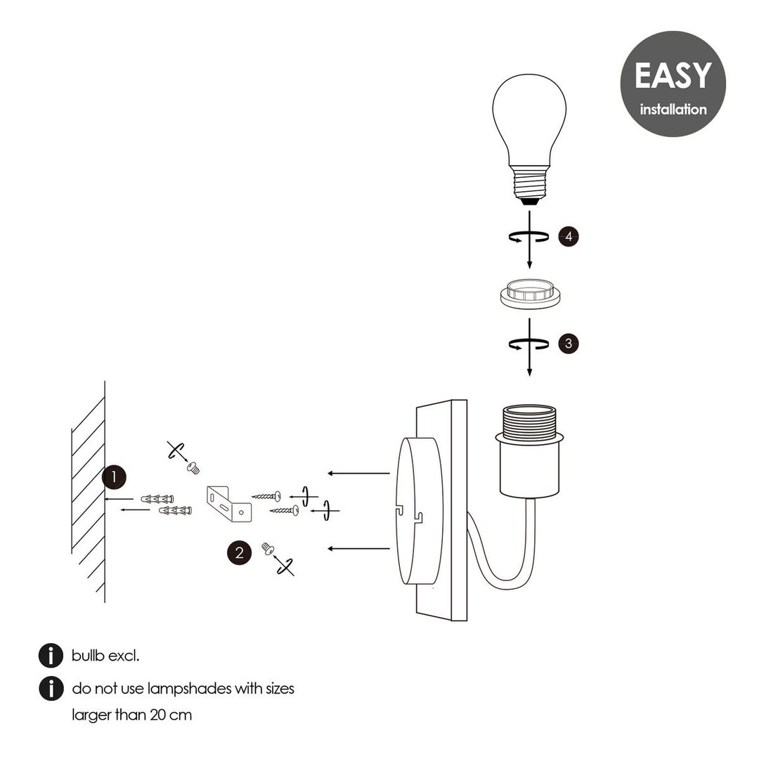 Home Sweet Home Wandlamp - Beach E27 Lampenkap antraciet 20cm