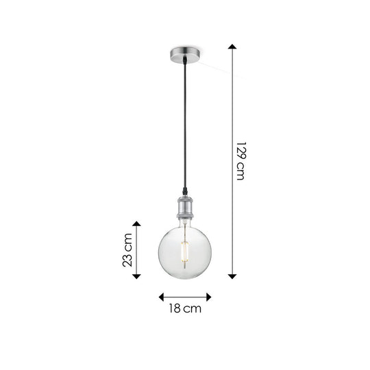 Home Sweet Home hanglamp chroom vintage Globe G125 dimbaar E27 helder