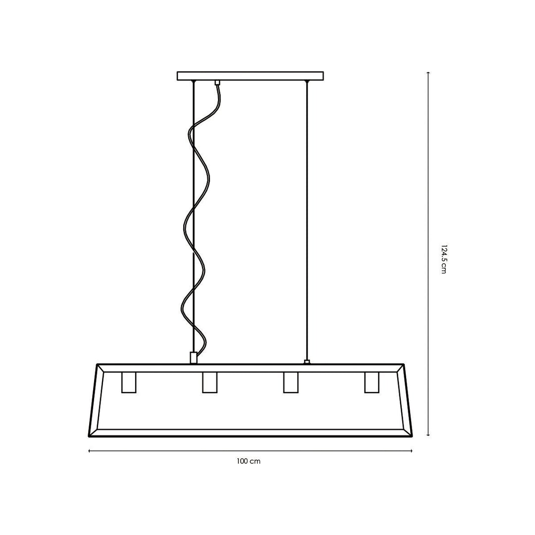 Home Sweet Home Hanglamp Dito 4 lichts - Zwart - 100x20x124cm