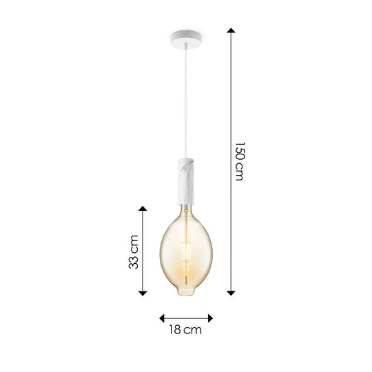 Home Sweet Home hanglamp Marmer Saga Ovaal - G125 - dimbaar E27 amber