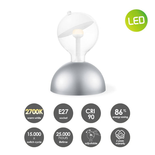 Home Sweet Home Hanglamp Move Me - Bumb Sphere 5.5W 2700K grijs-wit