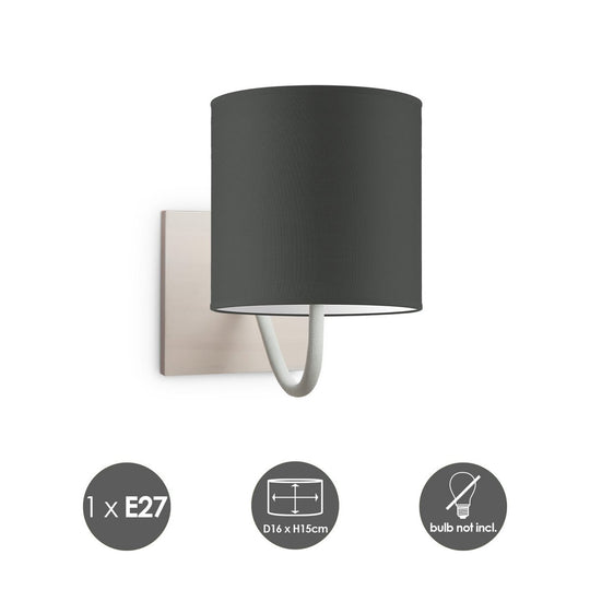 Home Sweet Home Wandlamp - Beach E27 Lampenkap antraciet 16cm