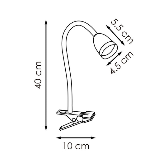 Home Sweet Home - Led Clips Tube Smd Bureaulamp 2W Zwart - Flexibele