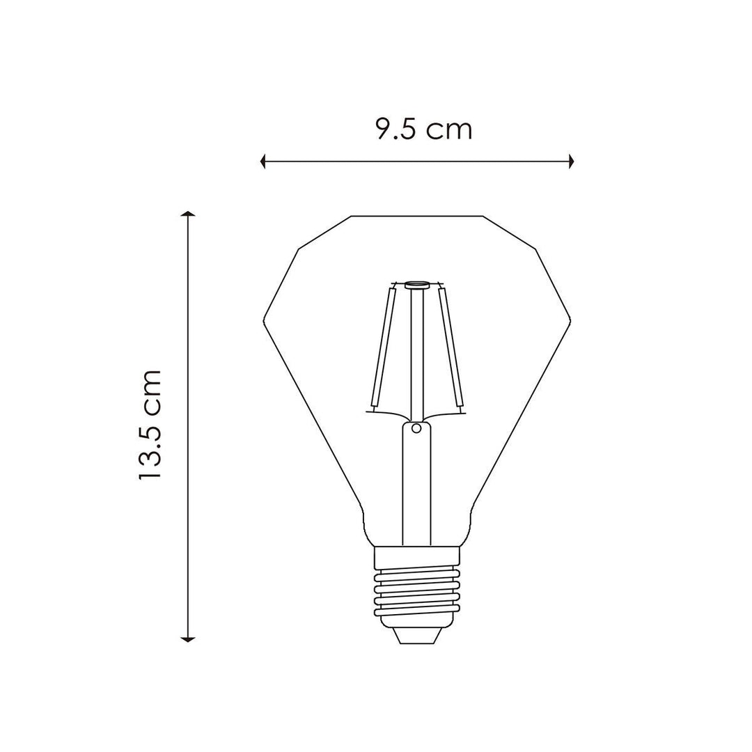 Home Sweet Home dimbare Led Diamond Deco E27 D95 4W 350Lm 3000K Helder