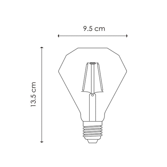 Home Sweet Home dimbare Led Diamond Deco E27 D95 4W 350Lm 3000K Helder