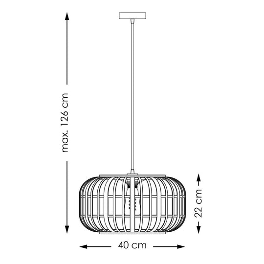 Home Sweet Home Boheemse Hanglamp Bamboe Lampenkap 40 x 126 cm (B X H)