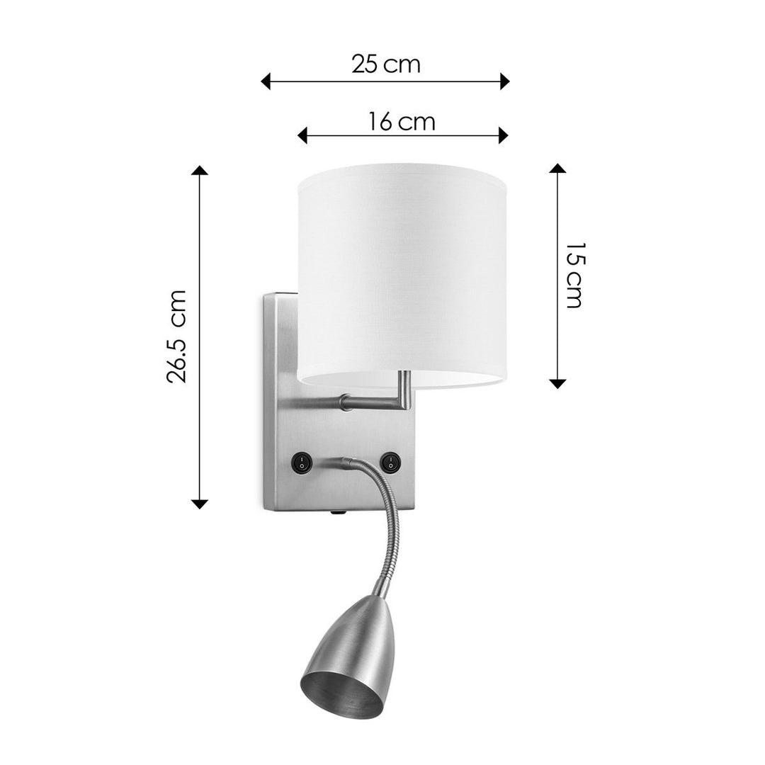 Home Sweet Home Wandlamp - Read, LED Leeslamp, E27, wit 16cm