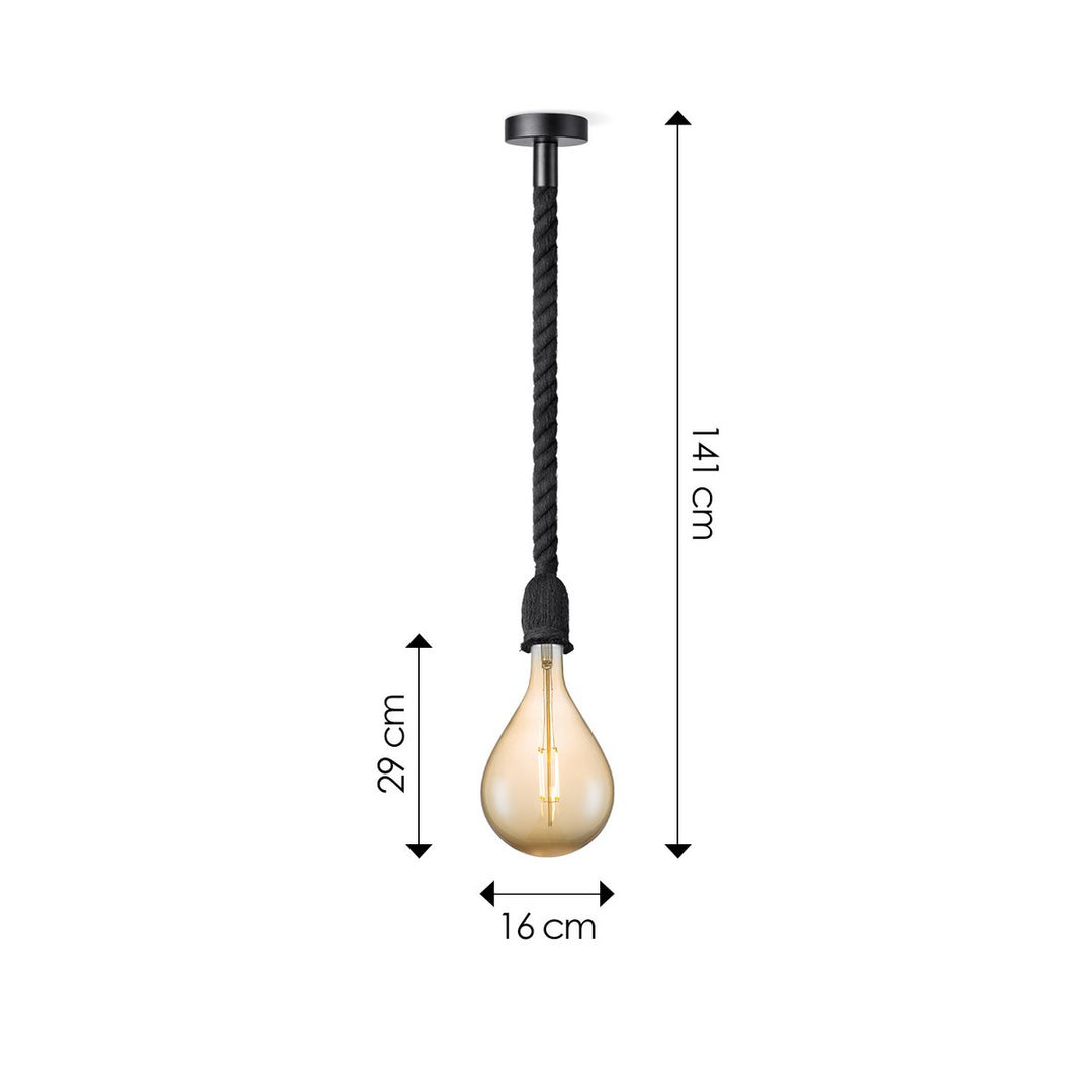 Home Sweet Home hanglamp zwart Leonardo Pear G160 dimbaar E27 amber