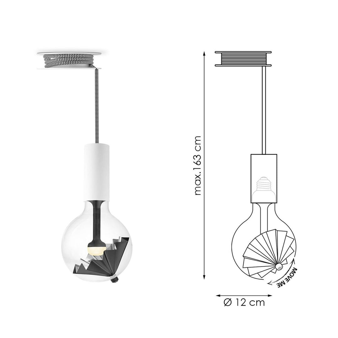 Home Sweet Home Hanglamp Move Me Katrolparaplu 5,5W 2700K wit-zwart