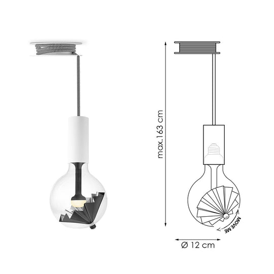 Home Sweet Home Hanglamp Move Me Katrolparaplu 5,5W 2700K wit-zwart