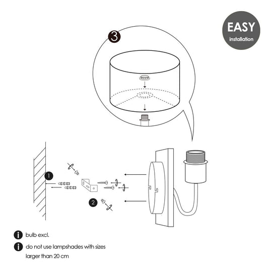 Home Sweet Home Wandlamp - Drift E27 Lampenkap chocolade 20cm