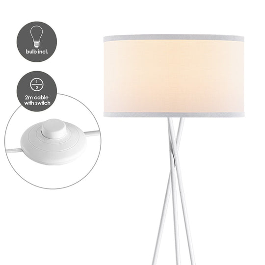 Home Sweet Home Moderne Vloerlamp - Lampenkap  Wit - 53x53x138