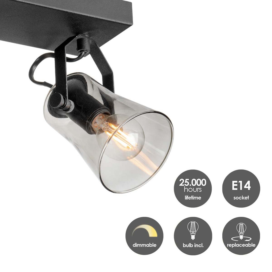 Home Sweet Home LED Opbouwspot Edge 2 - incl. dimbare LED lamp - zwart