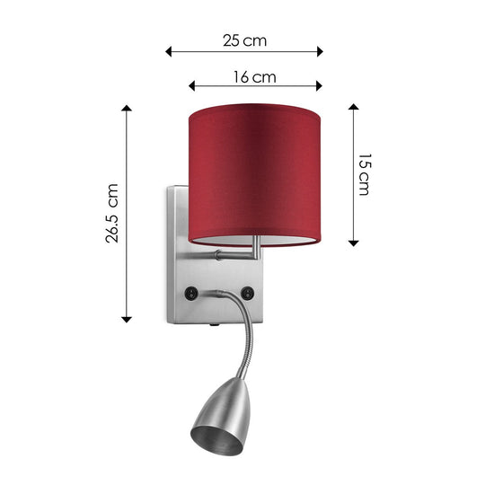 Home Sweet Home Wandlamp - Read, LED Leeslamp, E27, rood 16cm