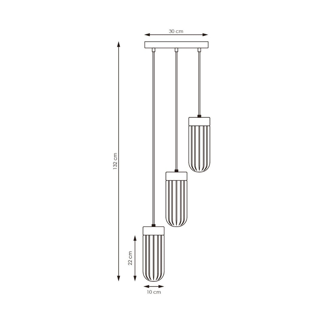 Home Sweet Home Hanglamp Capri - rook glas - 30x30x132cm