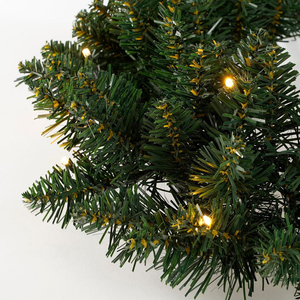 Kerstkrans Hart met LED Verlichting - Ø60 cm - Groen