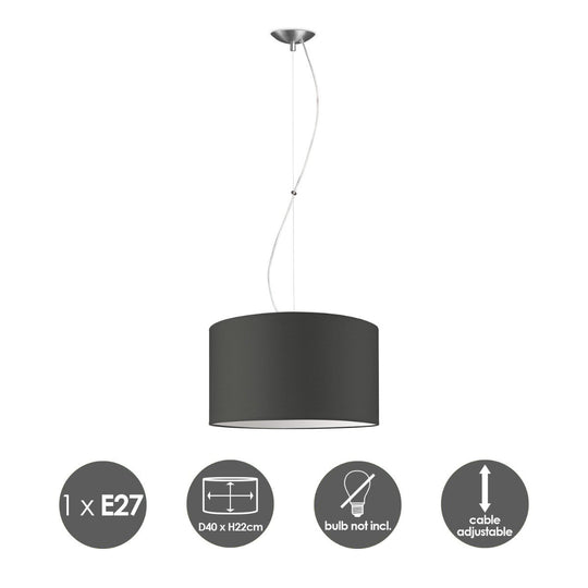 Home Sweet Home hanglamp Deluxe met lampenkap, E27, antraciet, 40cm