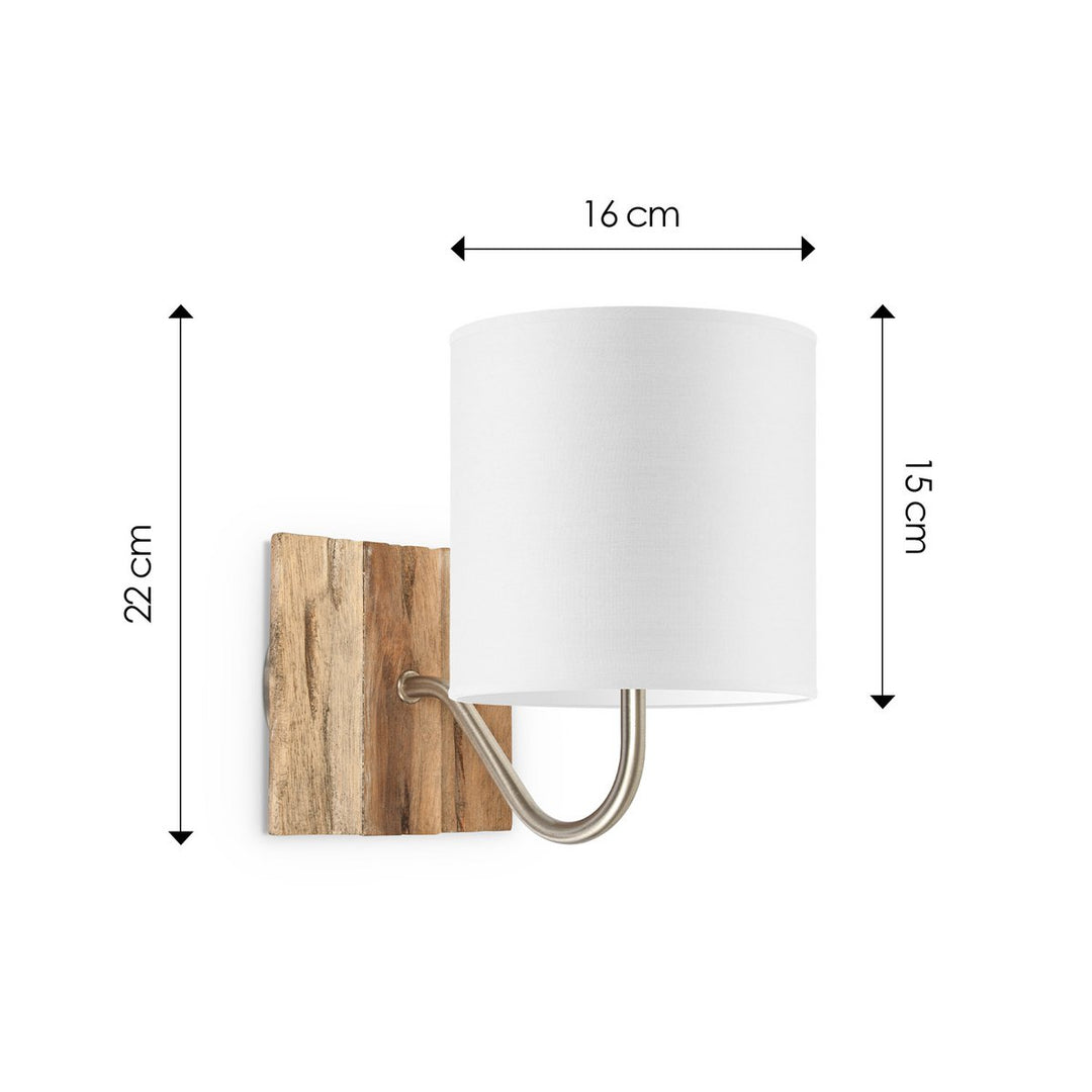 Home Sweet Home Wandlamp - Drift inclusief Lampenkap E27 wit 16x15cm