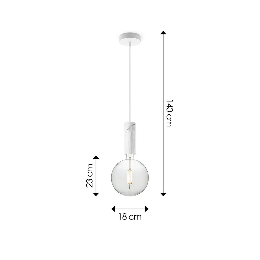 Home Sweet Home hanglamp Marmer Saga Globe - G125 - dimbaar E27 helder